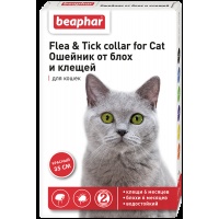 Беафар Flea & Tick collar ошейник от блох и клещей для кошек от 6 мес КРАСНЫЙ