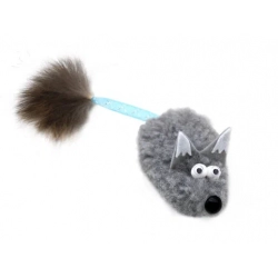GoSi Игрушка для кошек лисичка-пищалка, серая