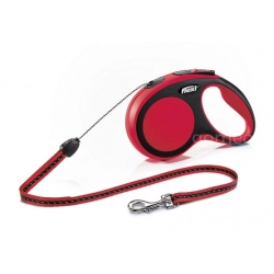 FLEXI New Comfort S Cord 5 m Поводок-рулетка, трос, черный/красный, до 12 кг