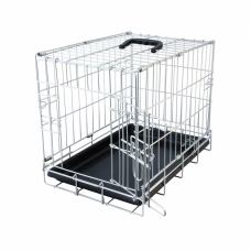 DUVO+ Клетка для собак однодверная "Pet Kennel Top Line MINI", серебристая, 47х30х37см