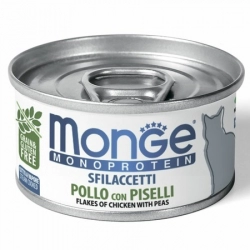 Monge Cat Monoprotein мясные хлопья для кошек из курицы с горошком 80г