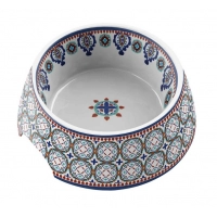 TARHONG Миска для животных "Moroccan", белая с рисунком, 18х18х7,1см (590мл)