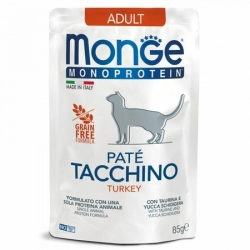 Monge Cat Monoprotein Pouch паучи для кошек индейка 85г