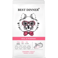 Best Dinner Sensible Small&Mini сухой корм для собак мел. пород Телятина и тыква