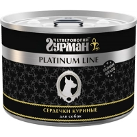 Четвероногий Гурман Platinum консервы для собак Сердечки куриные