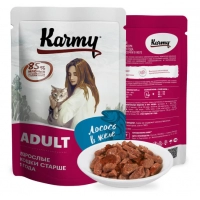 Karmy Adult влажный корм для кошек, Лосось в желе 80 г